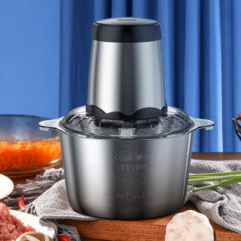 Electric Food Chopper 3L Stainless Steel Meat Grinder Food Processor Blender Machine Kitchen Appliances,EU Plug