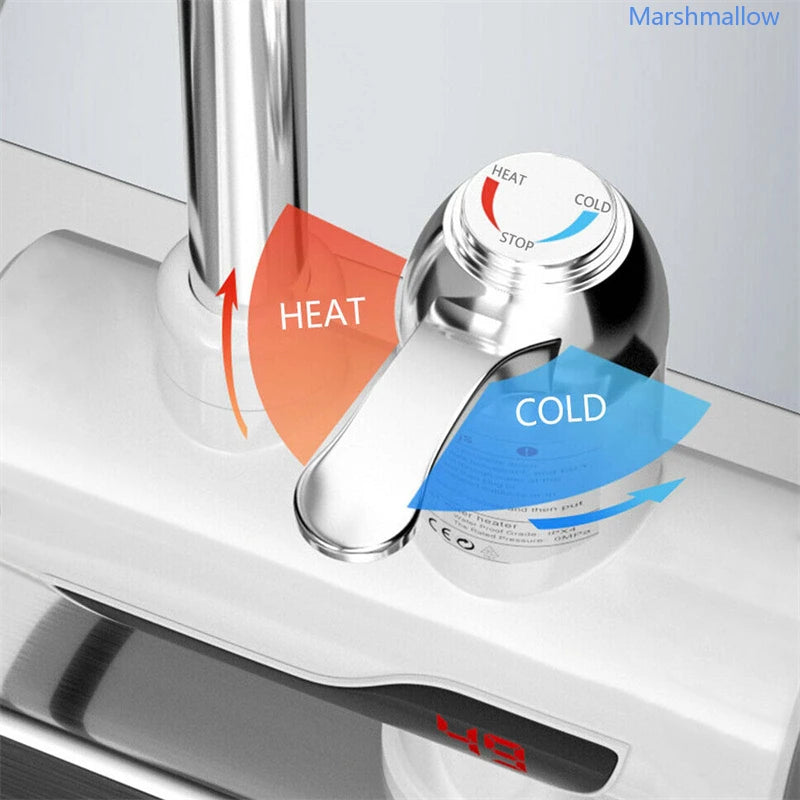 Electric Water Heater Kitchen Tap Instant Hot Water Faucet Heater Cold Heating Faucet Tankless Instantaneous Water Heater