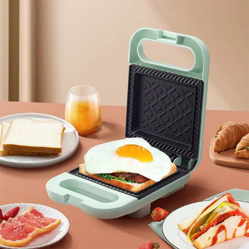 Electric Sandwich Maker Panini Press with Non-Stick Coating Egg Omelette Pan Portable Light Food Making Machine for Home Kitchen