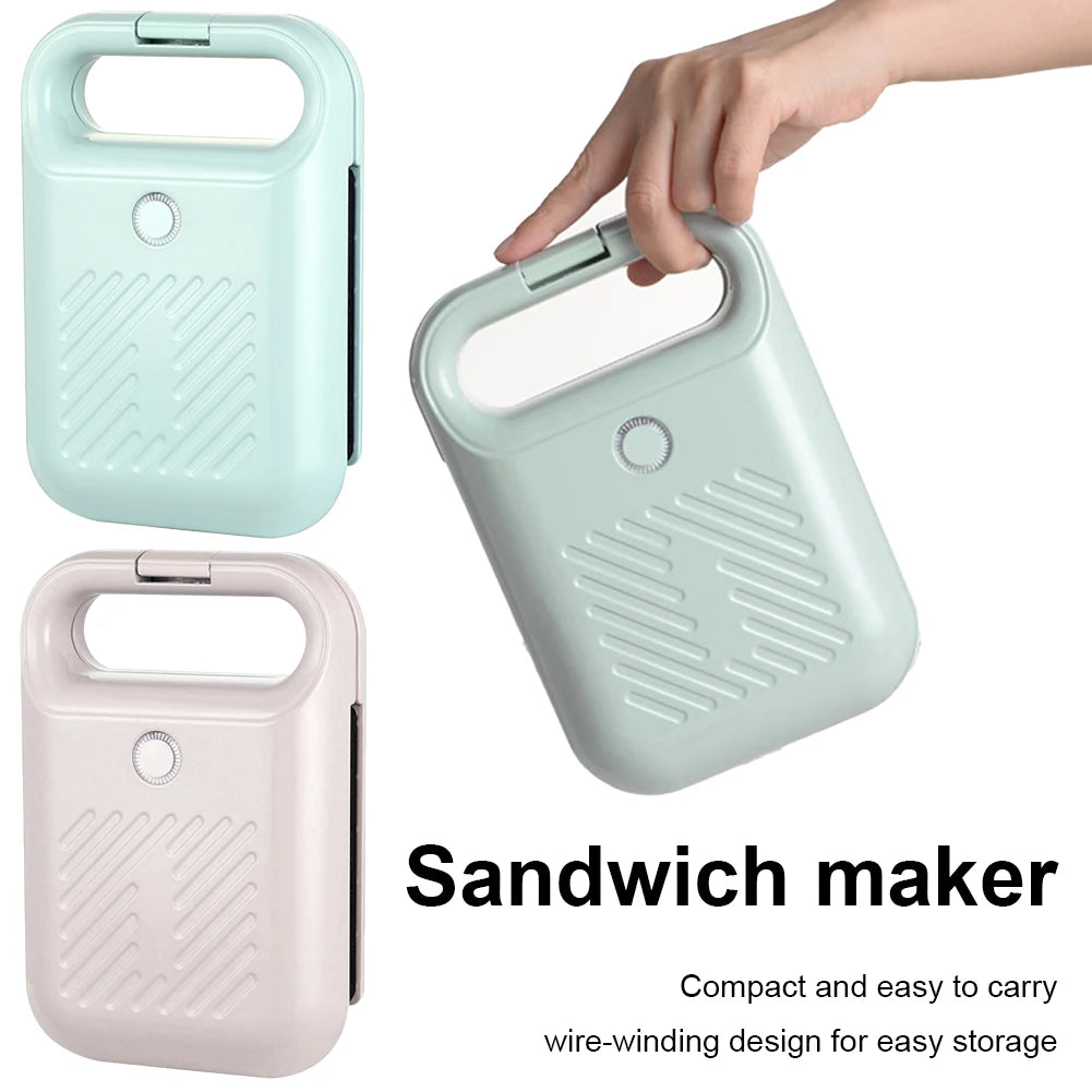 Electric Sandwich Maker Panini Press with Non-Stick Coating Egg Omelette Pan Portable Light Food Making Machine for Home Kitchen