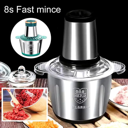 Multifunctional Household Stainless Steel Meat Grinder 2 Speed 250W Stainless Steel 2L Capacity Electric Chopper Meat Grinder